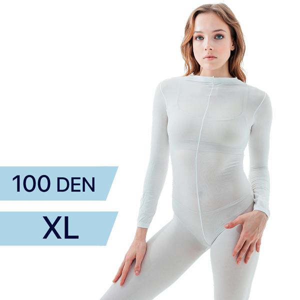 Костюм для массажа LPG, белый XL, 100 ден